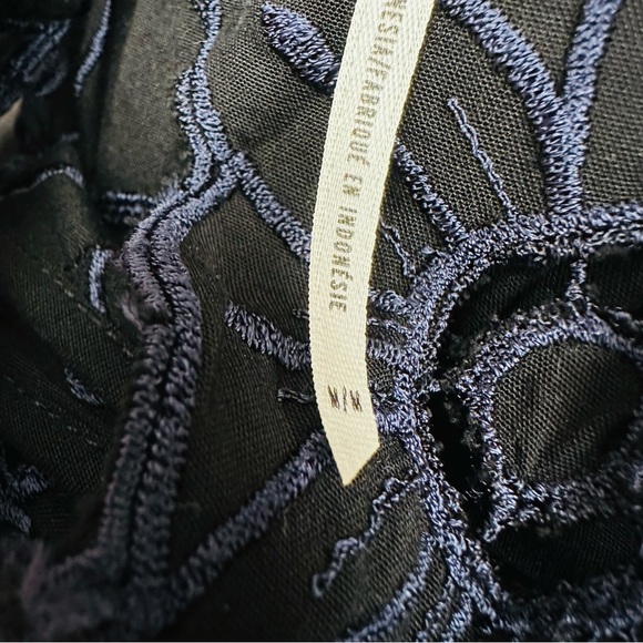 Free People Floral Mini Dress Eyelet Drop Waist Lace Halter Sleeveless - Picture 7 of 8